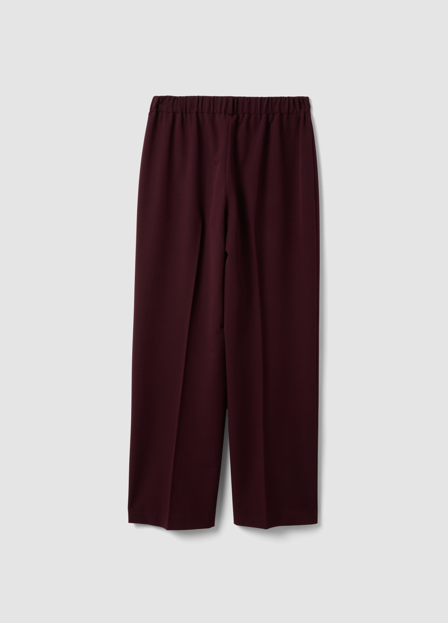 Purple stretch viscose straight-leg trousers