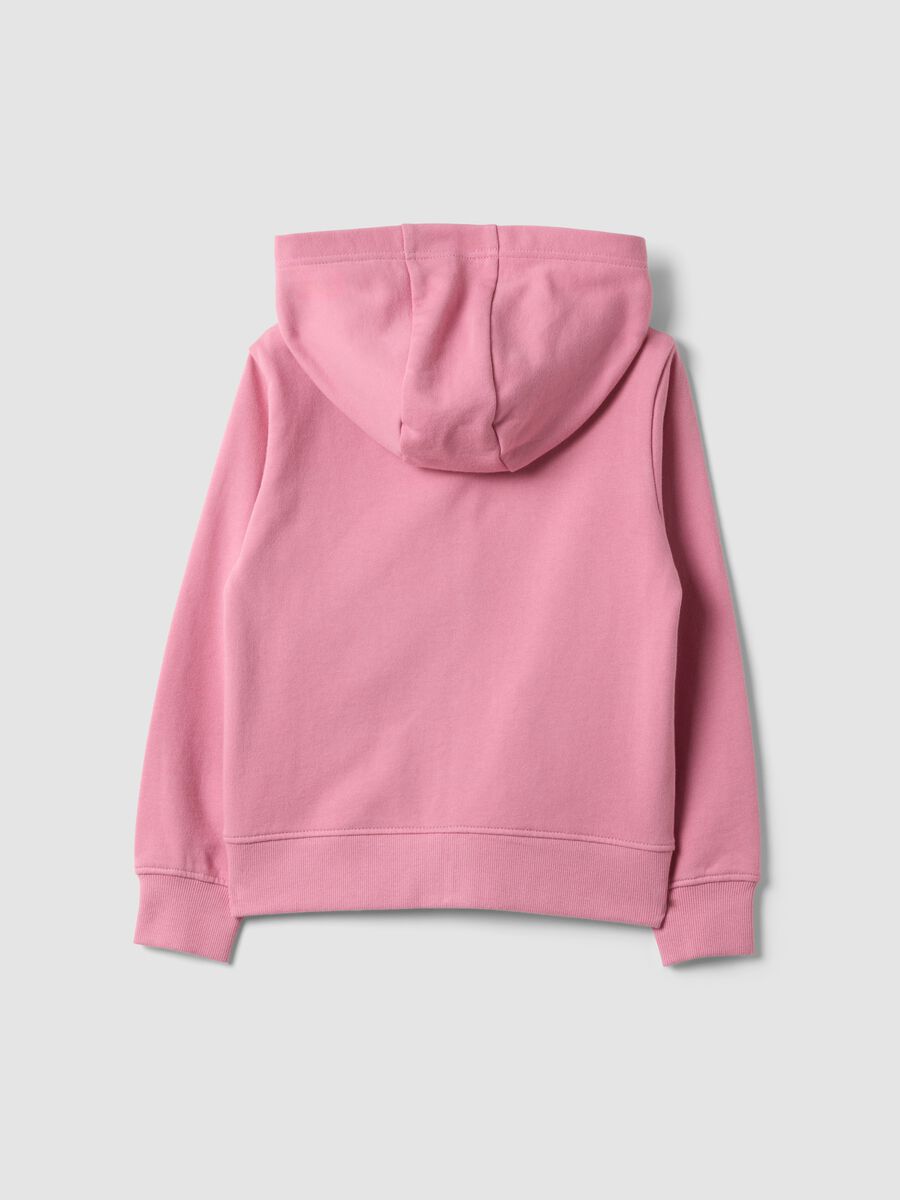 Girls&rsquo; pink organic cotton hooded sweatshirt_1