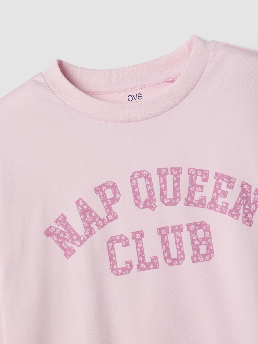 Pink pure organic cotton crew-neck pyjamas for girls_2
