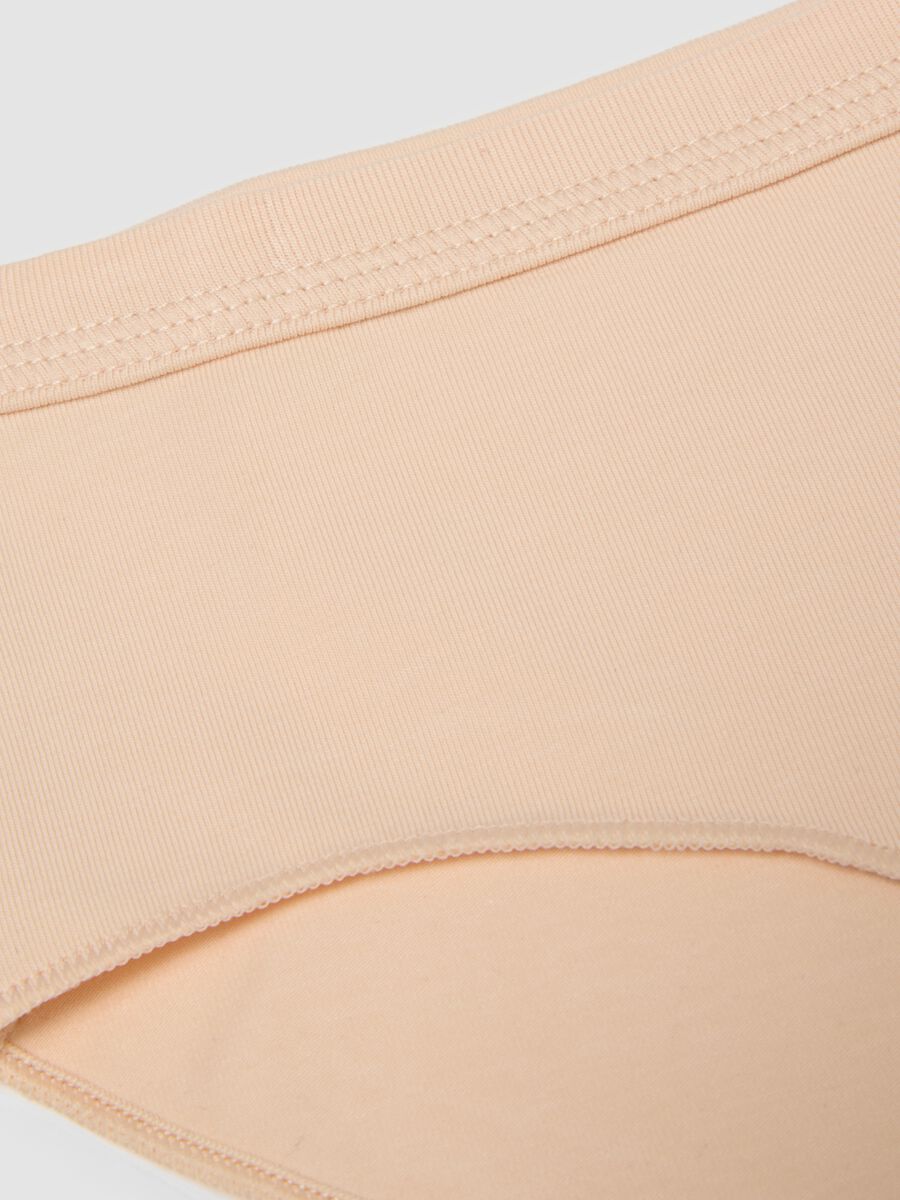 Beige stretch organic cotton briefs for girls_2