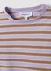 Purple striped pure cotton cropped T-shirt with print_1