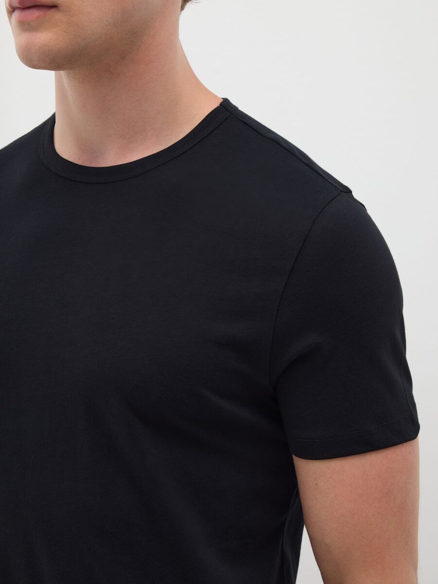 Men's pure cotton black regular fit t-shirt_2