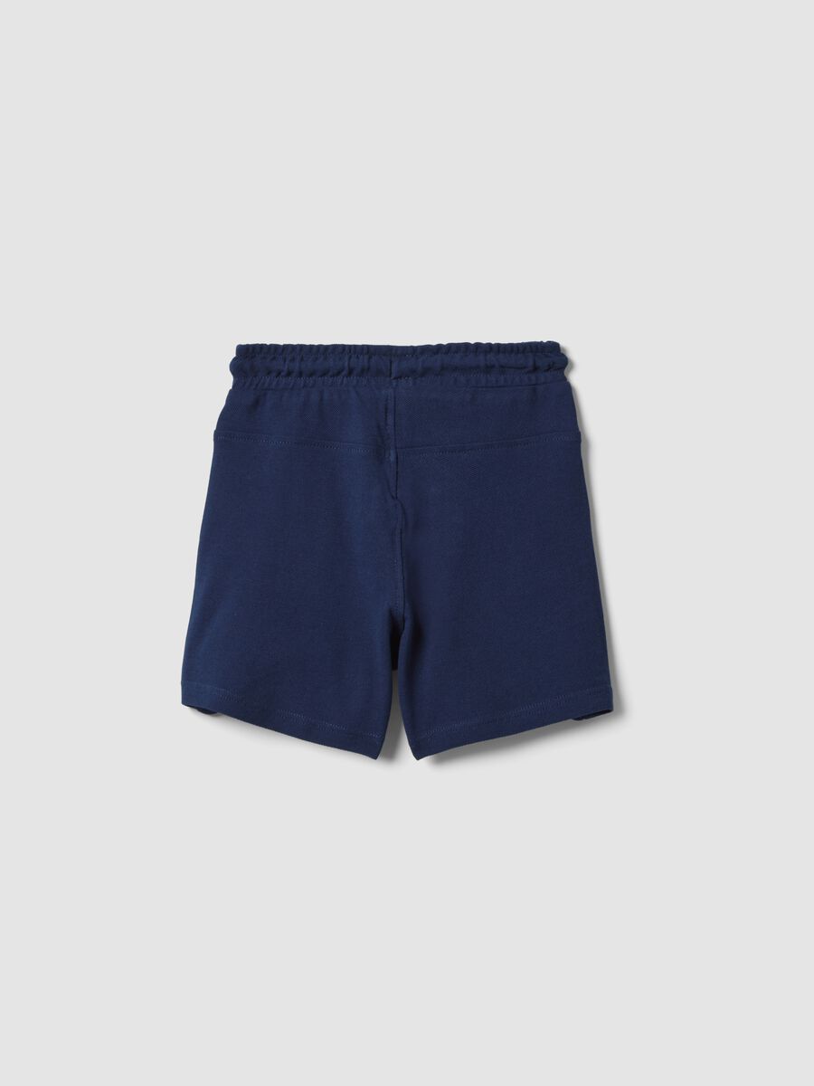 Shorts blu in cotone organico_1