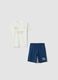 White pure cotton set with T-shirt and shorts_3