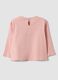 Pink organic cotton T-shirt with kitten print for baby girl_1