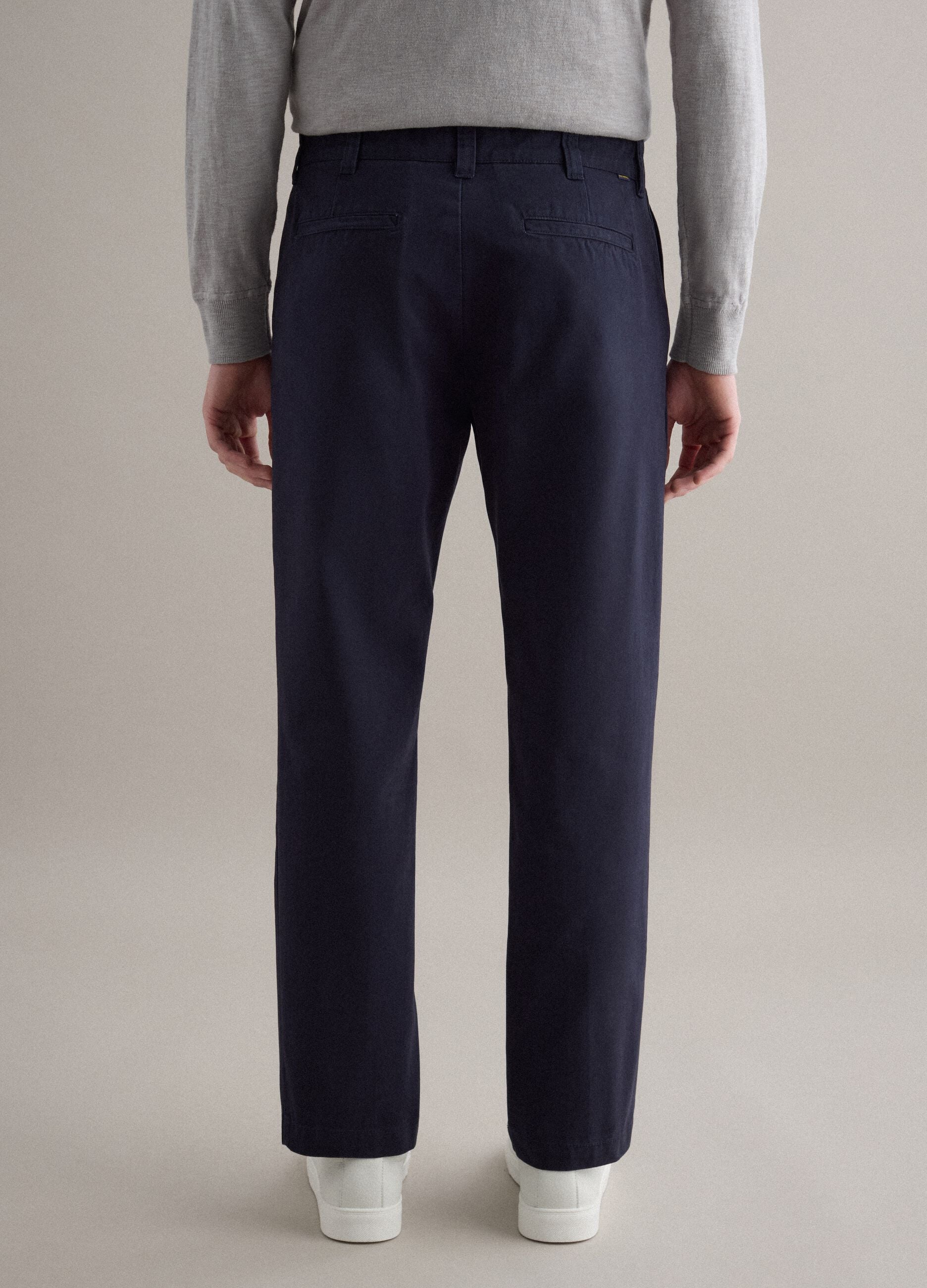 Straight blue twill chinos in pure cotton regular fit