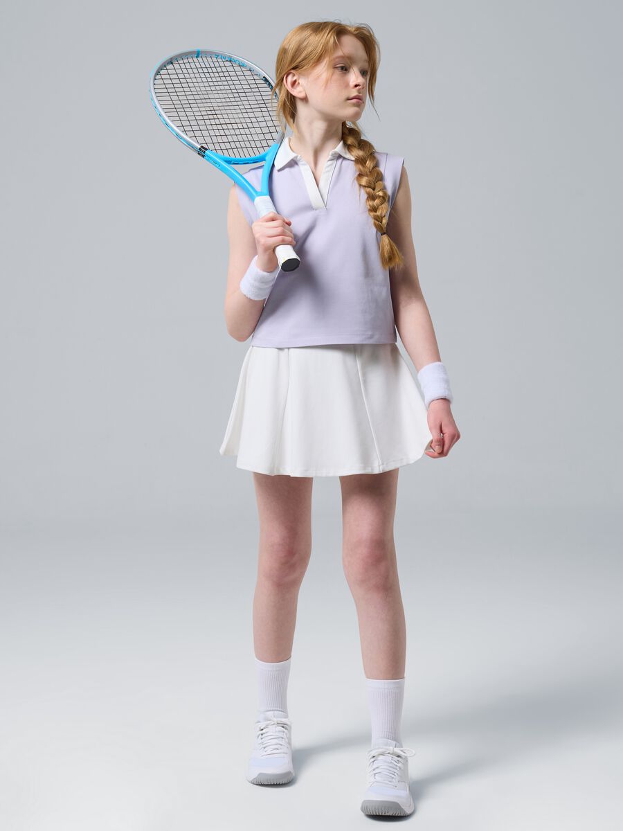 ALTAVIA COURT white performance skirt in stretch technical fabric_0