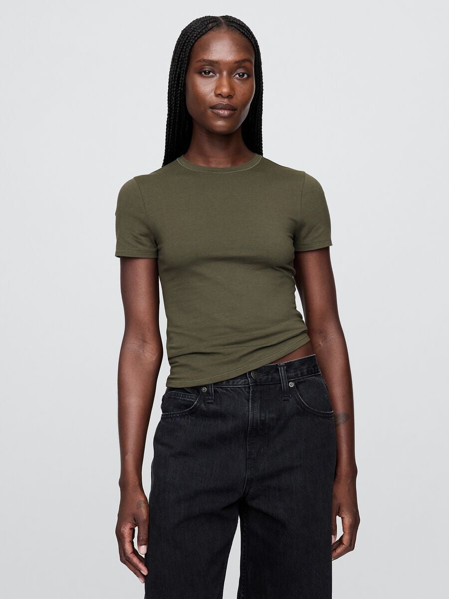 Short Sleeve Stretch Green T-shirt_0