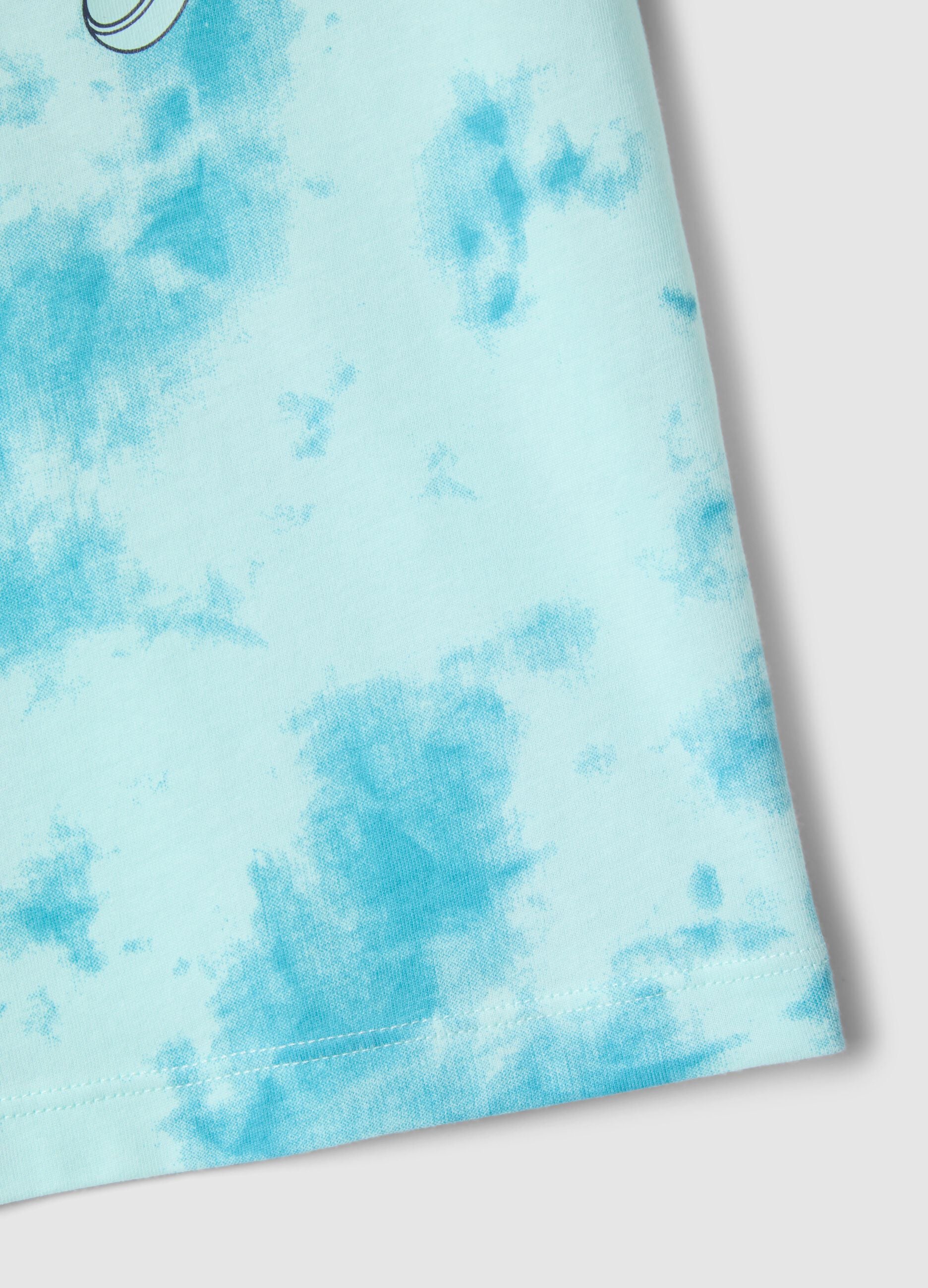 Children's blue tie-dye pure cotton T-shirt regular fit