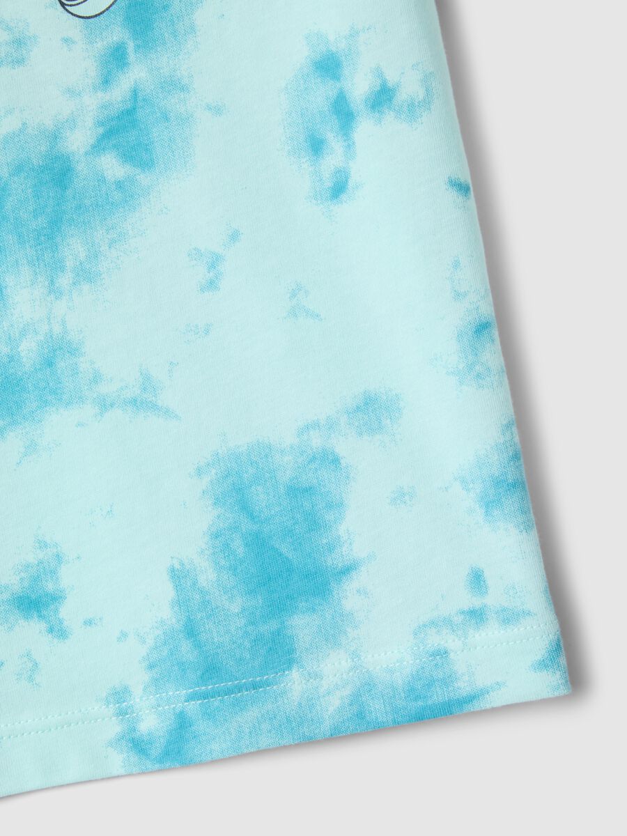 Children's blue tie-dye pure cotton T-shirt regular fit_3