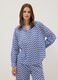 Multicoloured pure cotton shirt with pattern and V-neck_0