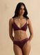 Red regular fit thong with lace details_0