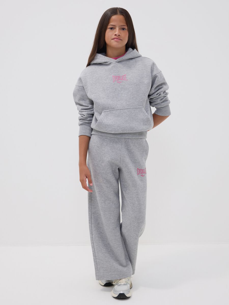 Girls&rsquo; grey cotton-blend regular-fit joggers_0