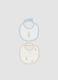 Two-pack of blue and yellow baby bibs in pure organic cotton with prints_0