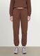 Brown cotton-blend joggers with elasticated waist, regular fit_1