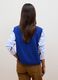 Blue pure wool gilet with deep V-neck_3