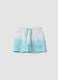 Light blue cotton-blend shorts with elasticated waist for girls, regular fit_0