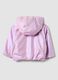 Purple padded hooded jacket with zip, regular fit for baby girl_1