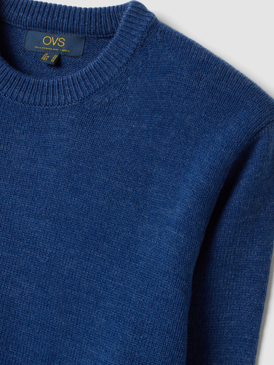 Blue crew-neck regular-fit jersey knit jumper_1