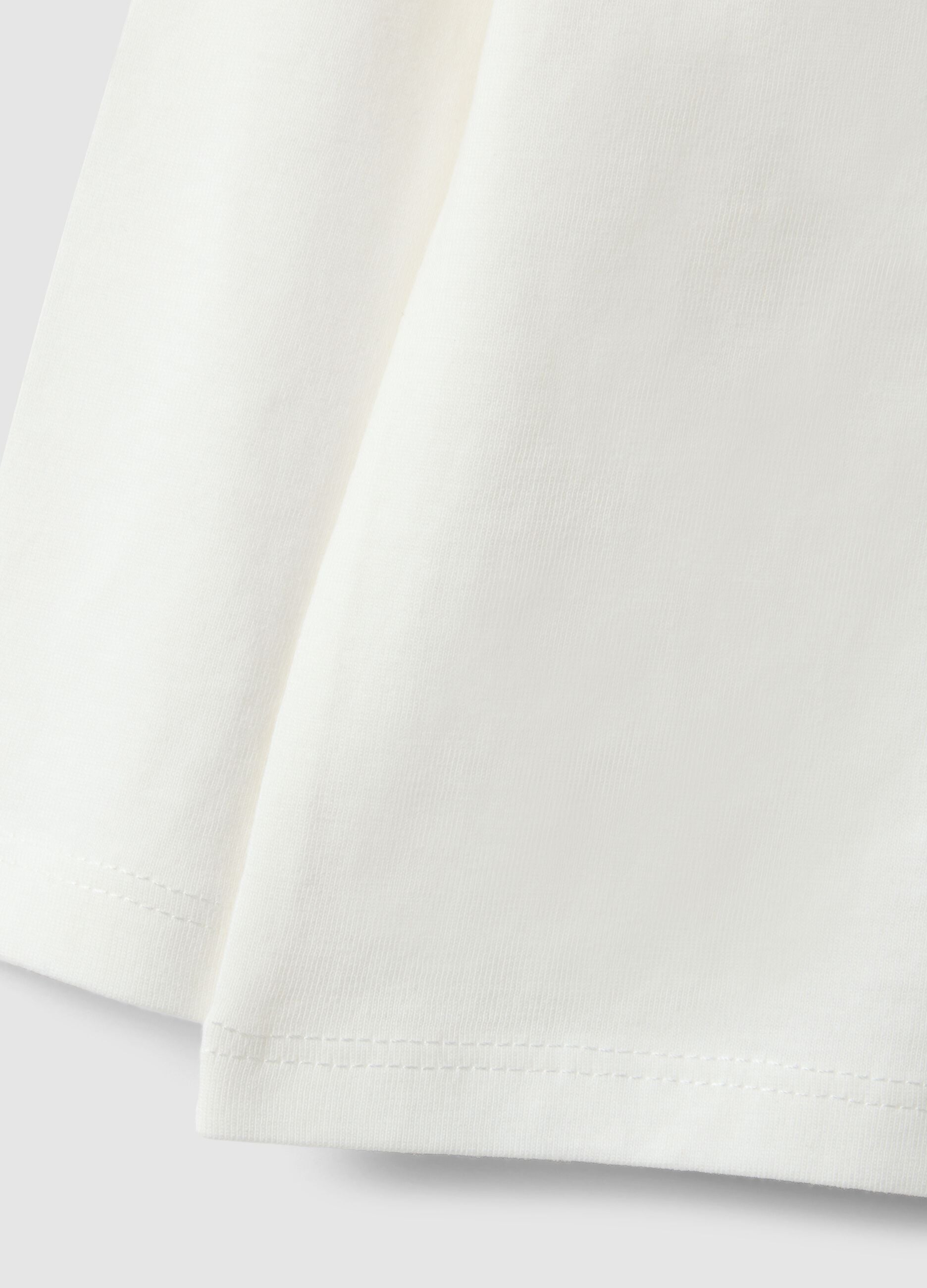Child's long-sleeve white pure cotton top with print