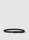 Brown braided belt with metal buckle_0