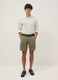 Green regular-fit pure cotton cargo shorts_0