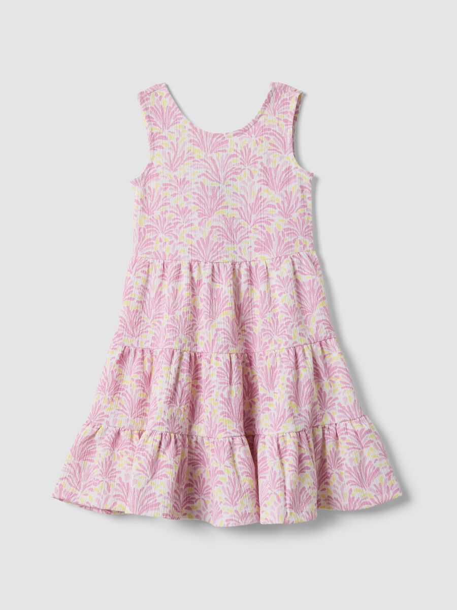 Girls&rsquo; pink sleeveless stretch dress with floral print_0