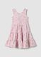 Girls&rsquo; pink sleeveless stretch dress with floral print_0