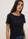 Black pure cotton short-sleeve T-shirt_0