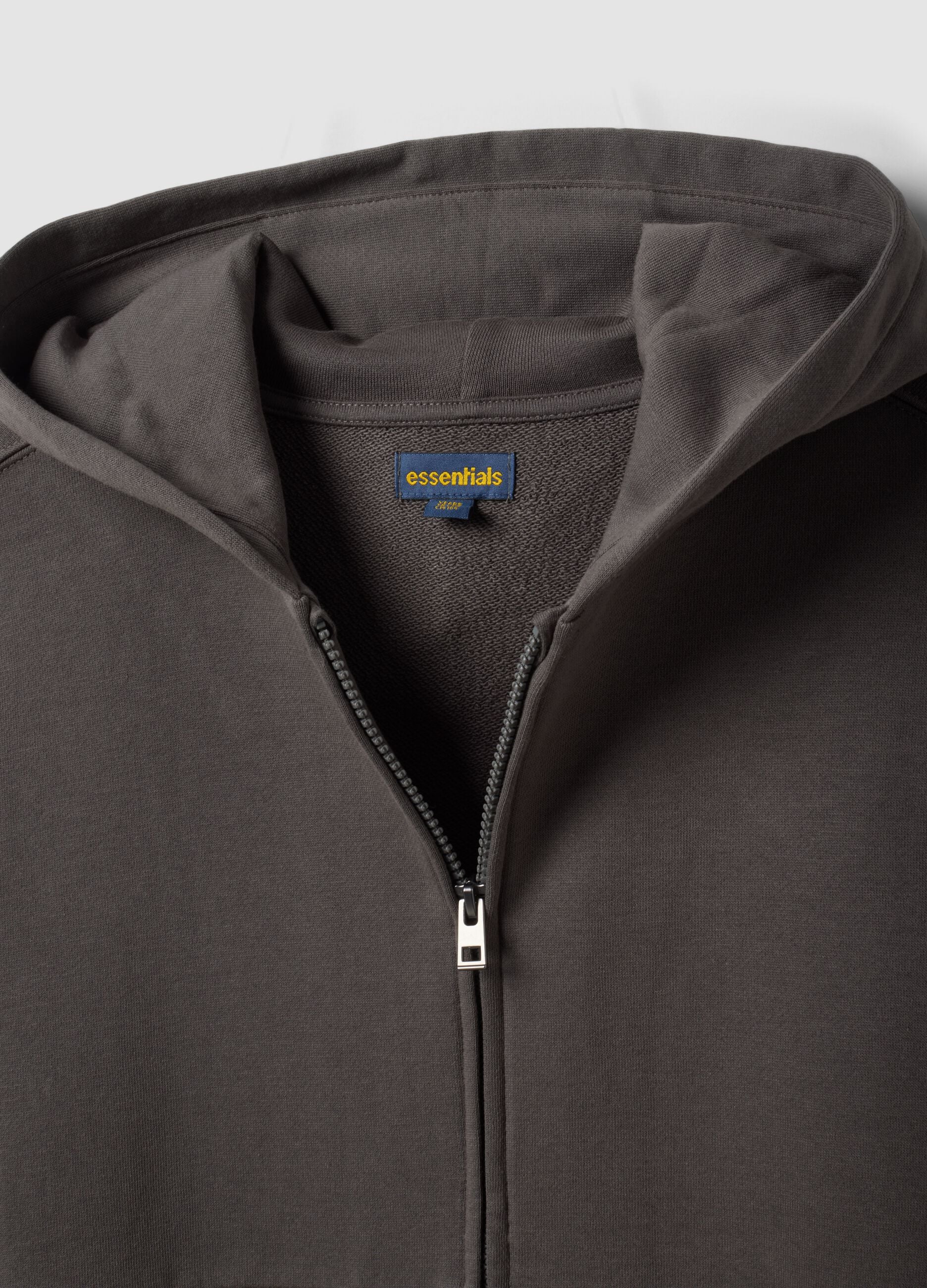 Grey organic cotton zip-up hoodie for boys, relaxed fit