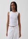 Ribbed cotton-blend tank top_0