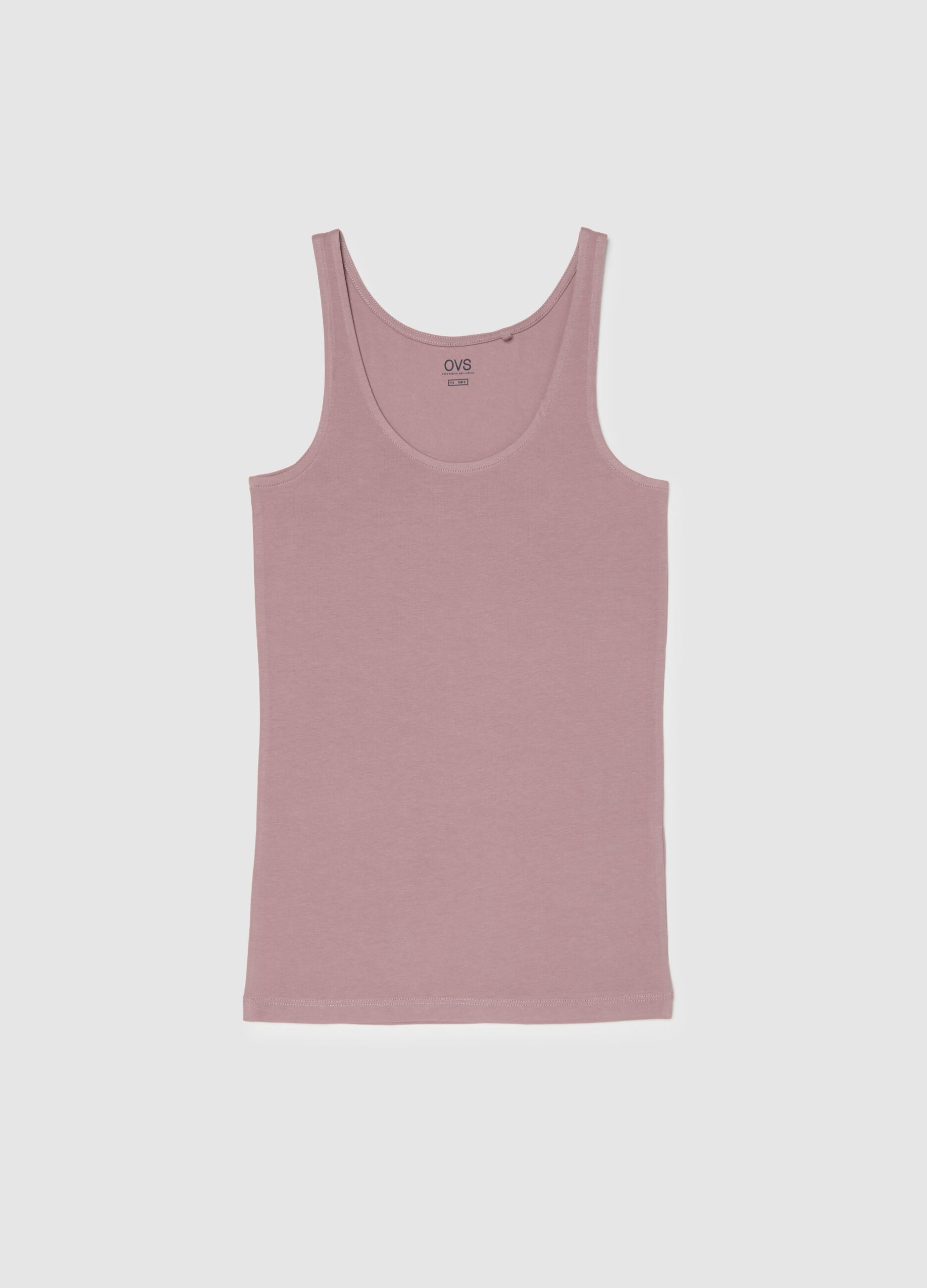 Pink Stretch Cotton Vest Regular Fit
