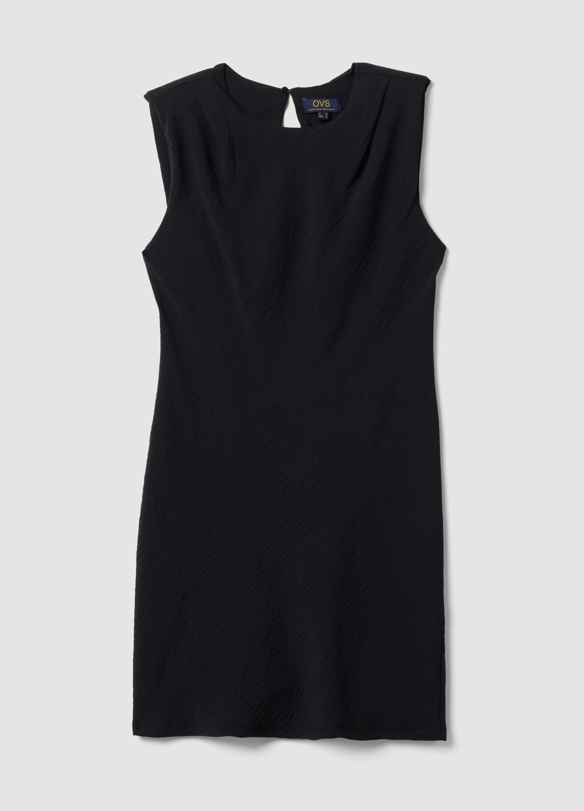 Black fitted dress with ruched detailing