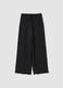 Pantaloni elasticizzati neri wide leg con texture increspata_4