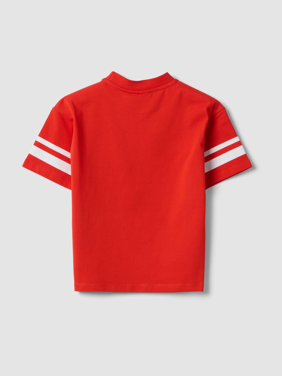 T-shirt in cotone elasticizzato rossa da bambino con Super Mario_1