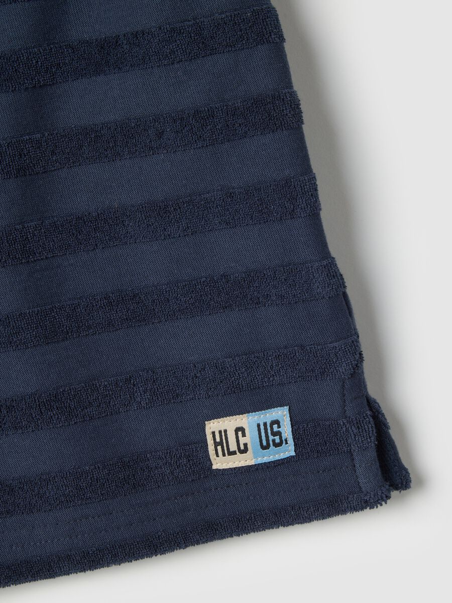 Polo in puro cotone a righe blu regular fit per bambino_2