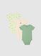Newborn Multicolour Short-Sleeve Body Tripack in Pure Cotton_0