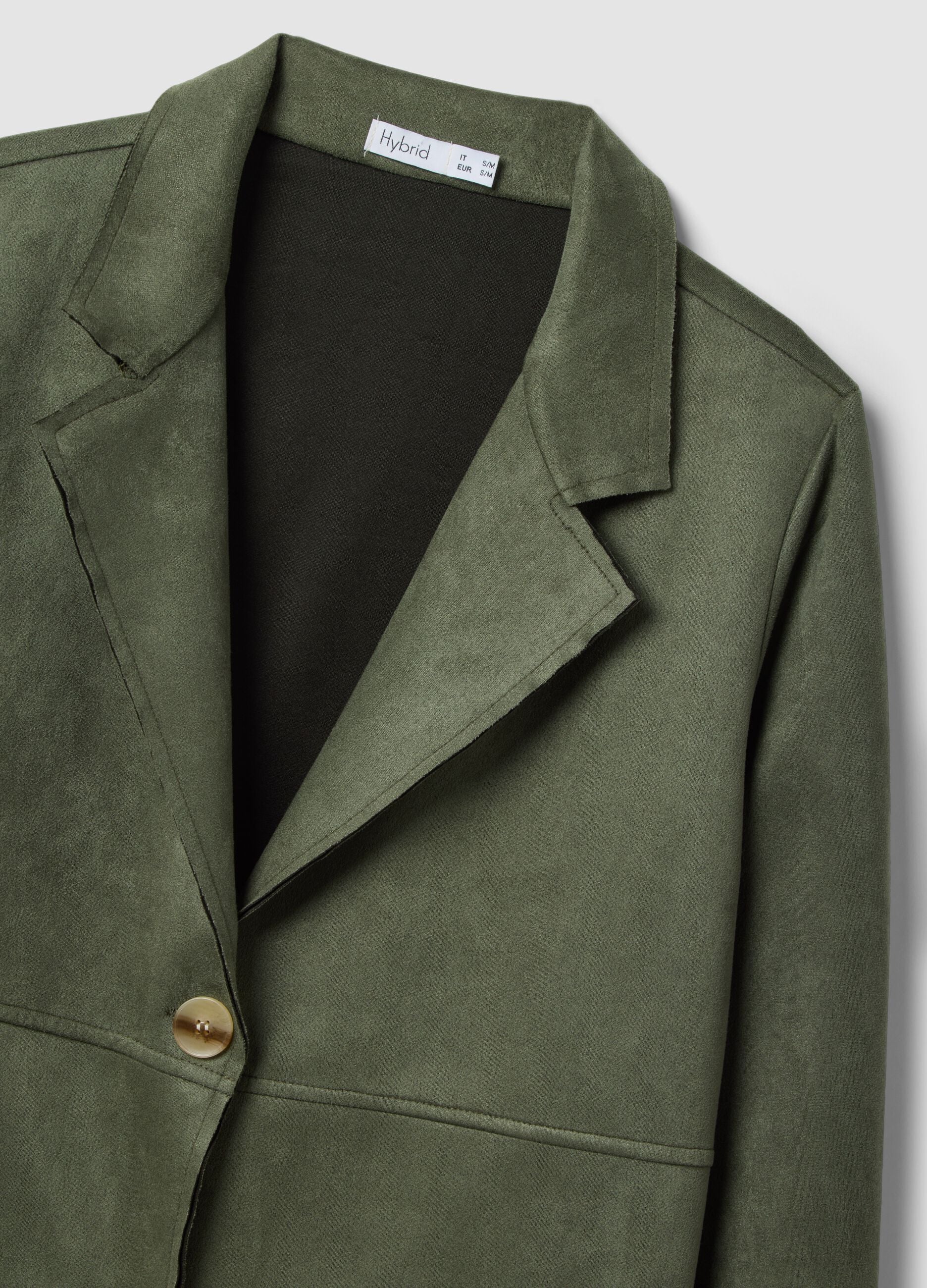Regular fit light green jacket with large pockets