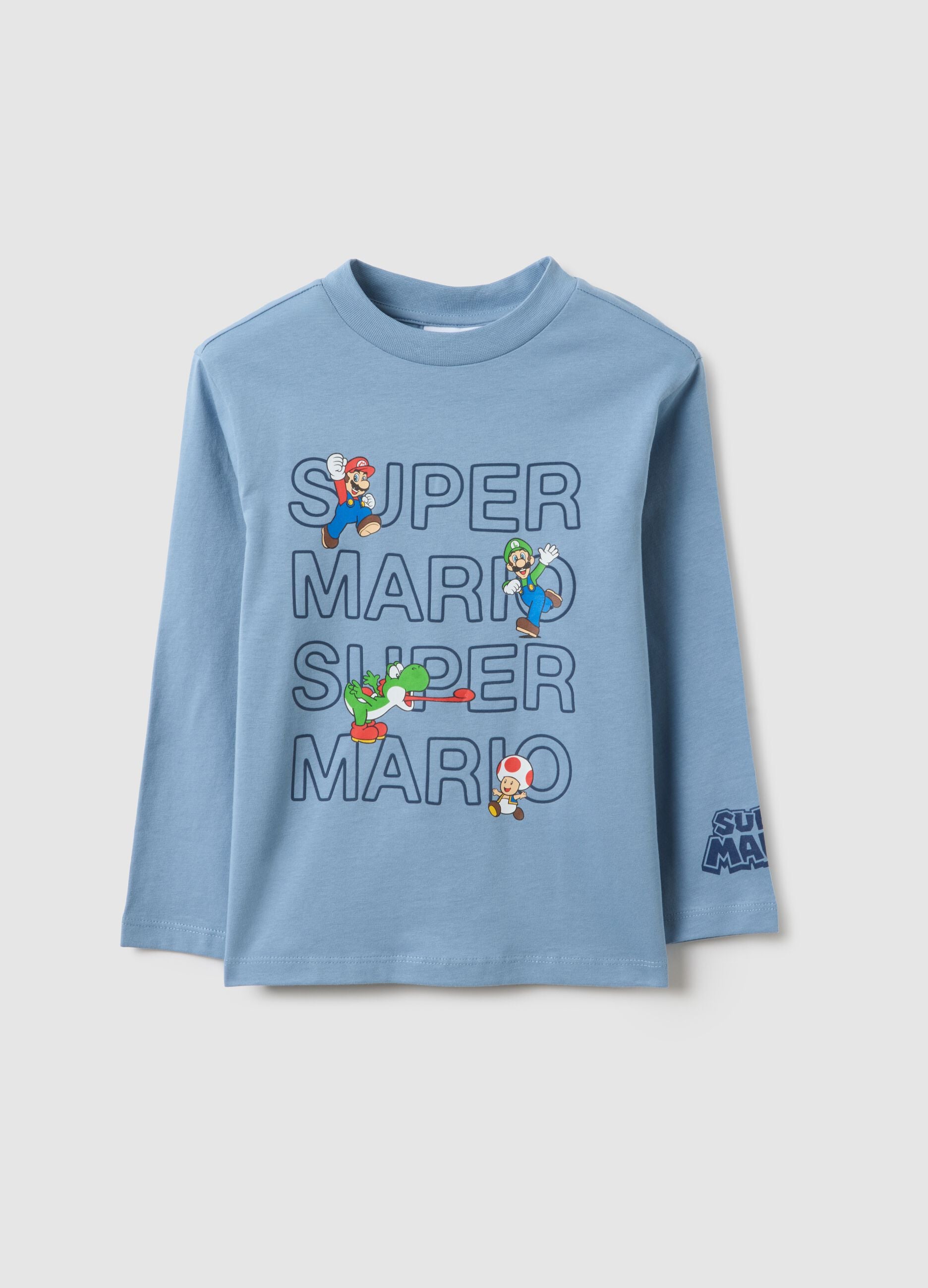 Blue regular fit pure cotton t-shirt for children