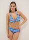 Blue triangle bikini top in stretch fabric_1