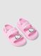 Pink striped print sandals_1