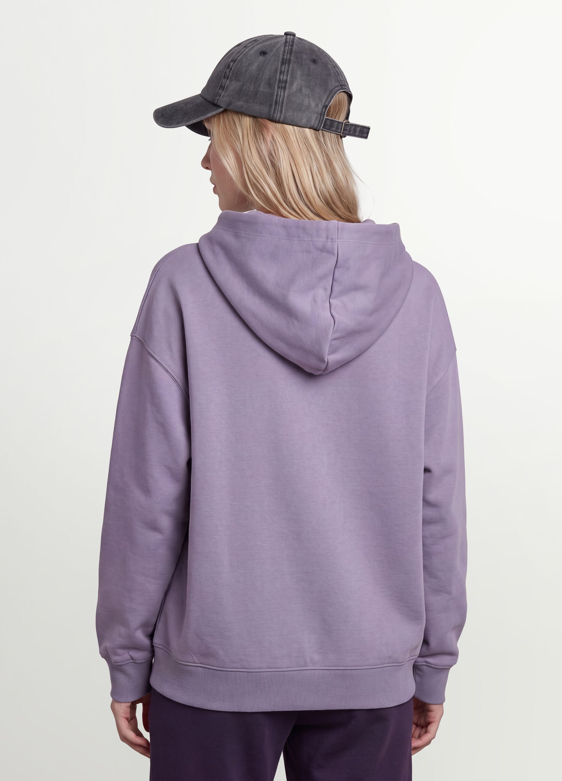 Purple cotton-blend regular-fit hoodie