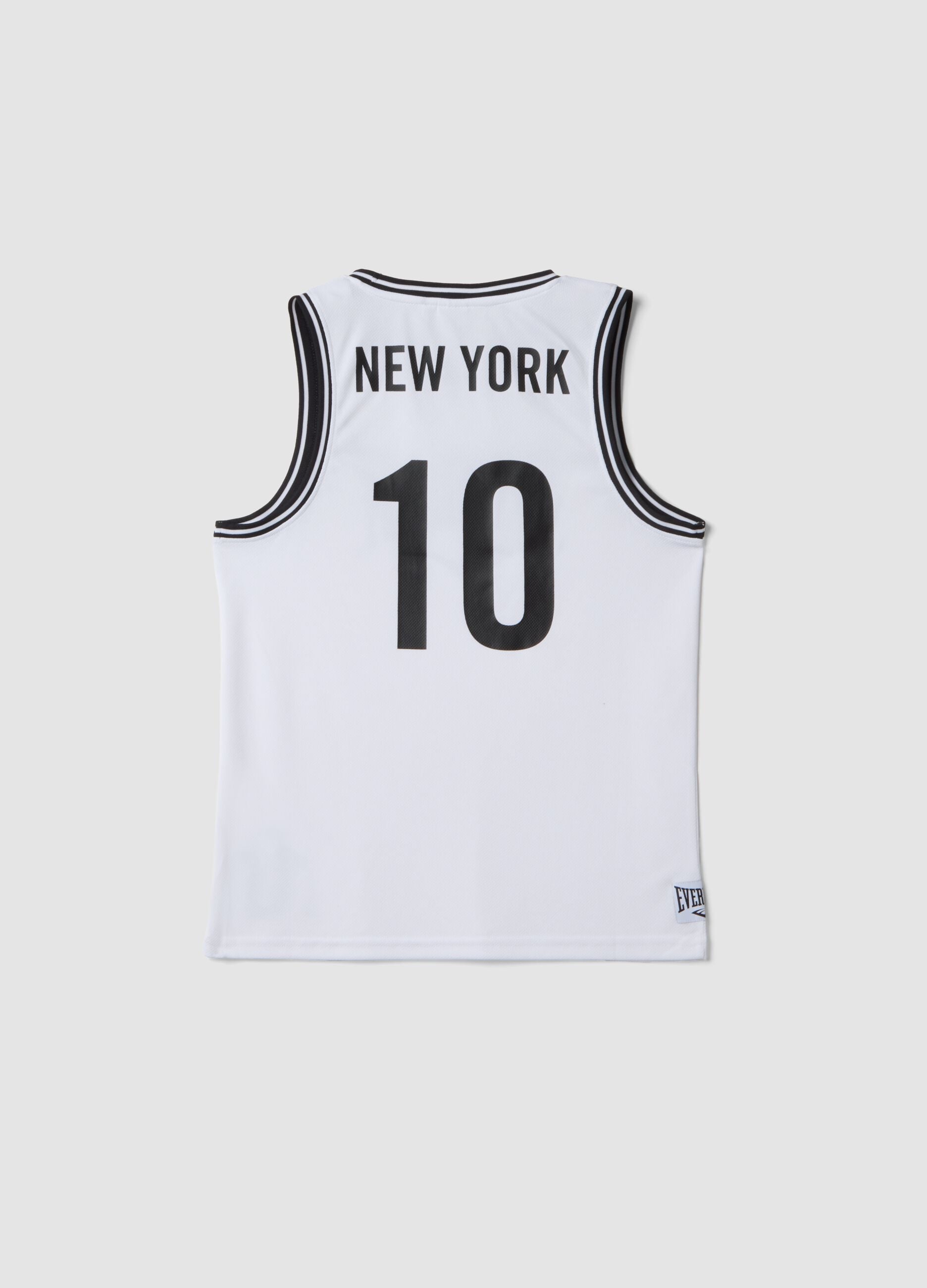 White regular-fit boys&rsquo; vest with contrast piping, oversized style