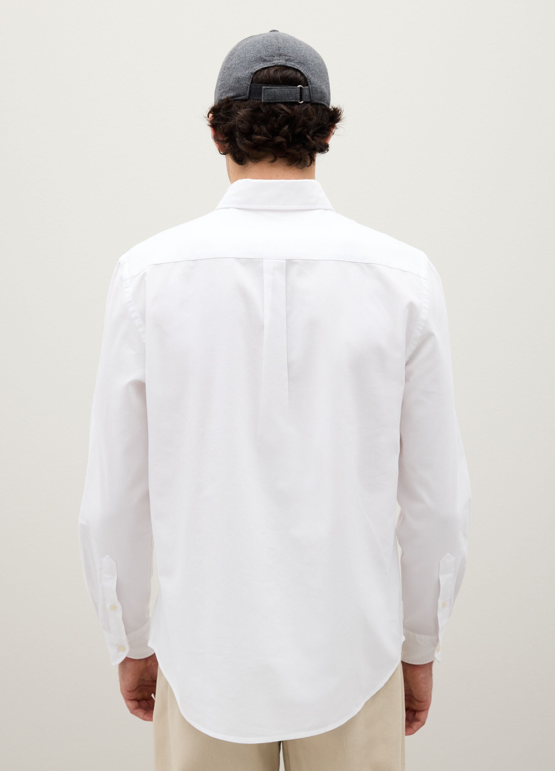 Oxford cotton shirt with button-down collar