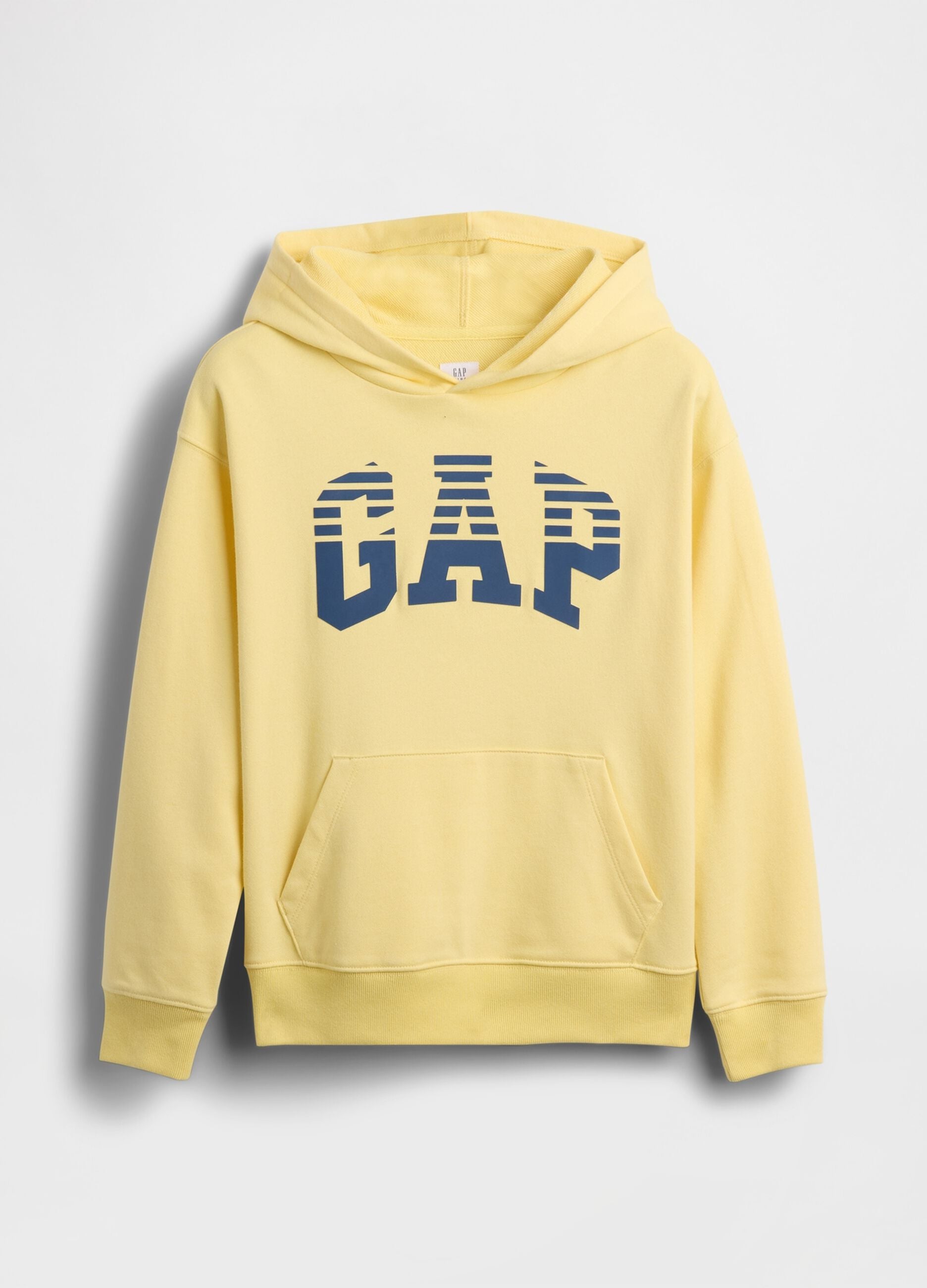 Yellow cotton blend regular fit kids sweatshirt with logo