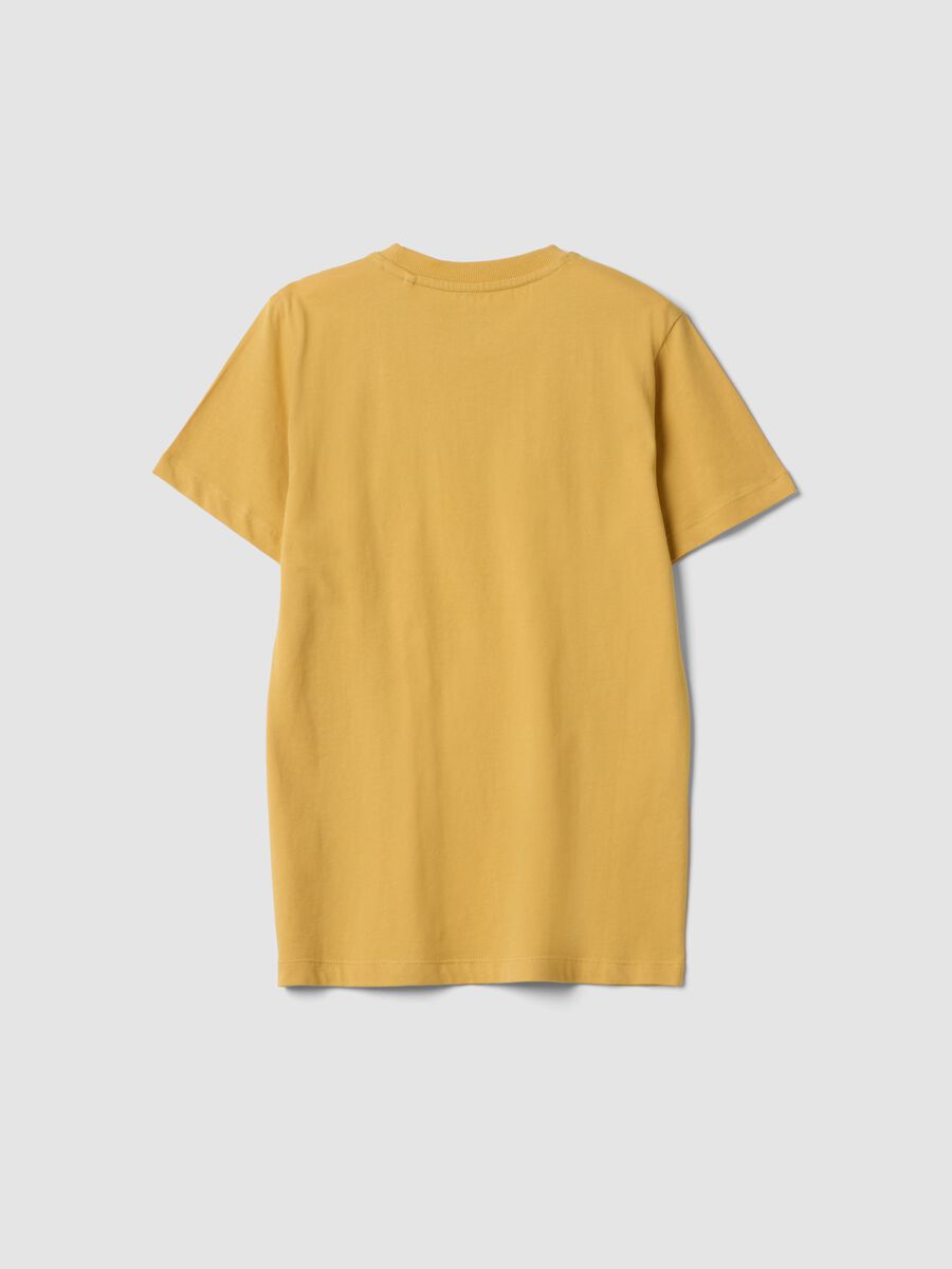 Yellow pure cotton short-sleeve T-shirt_4