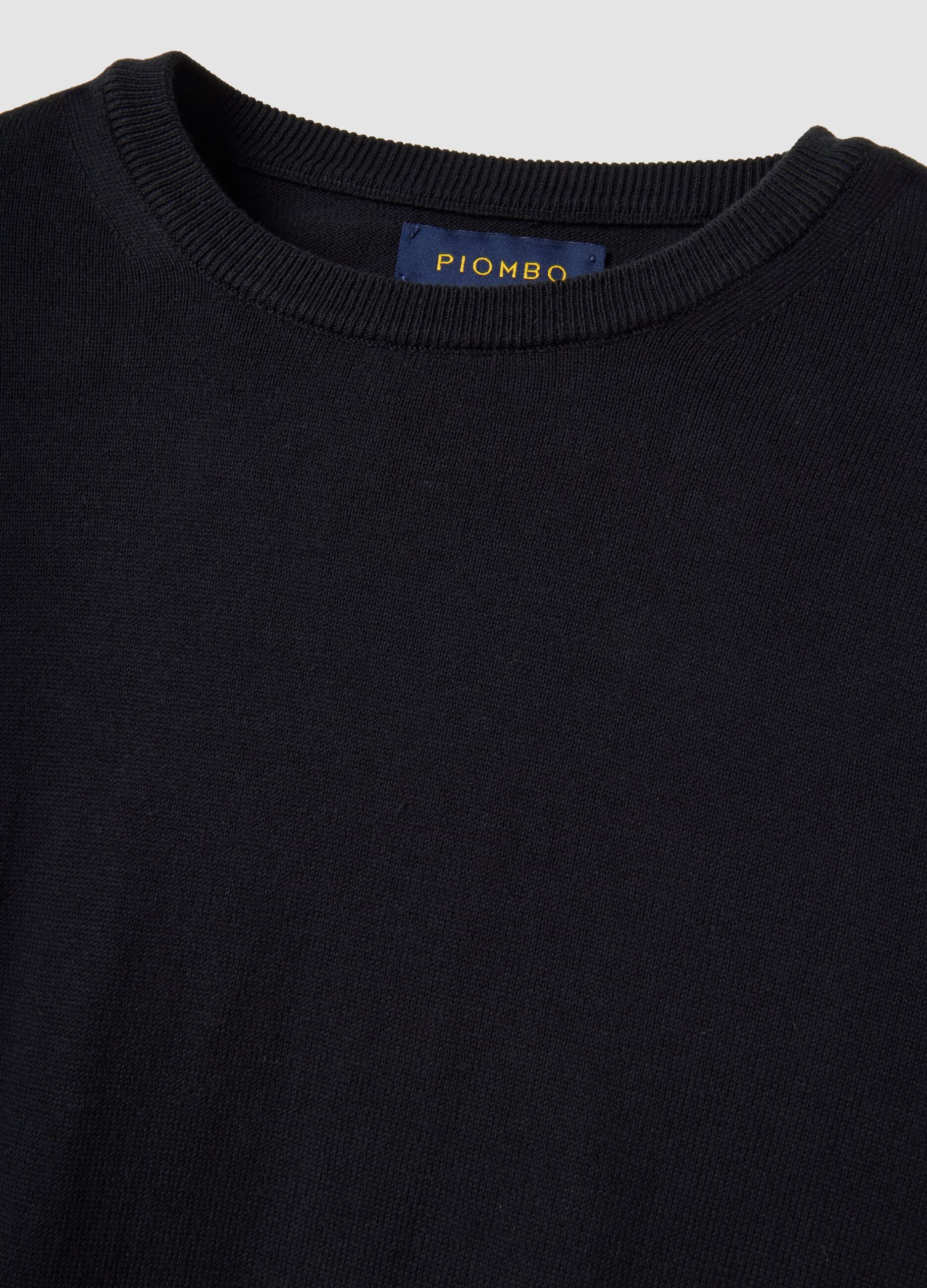 Black sweater in pure cotton