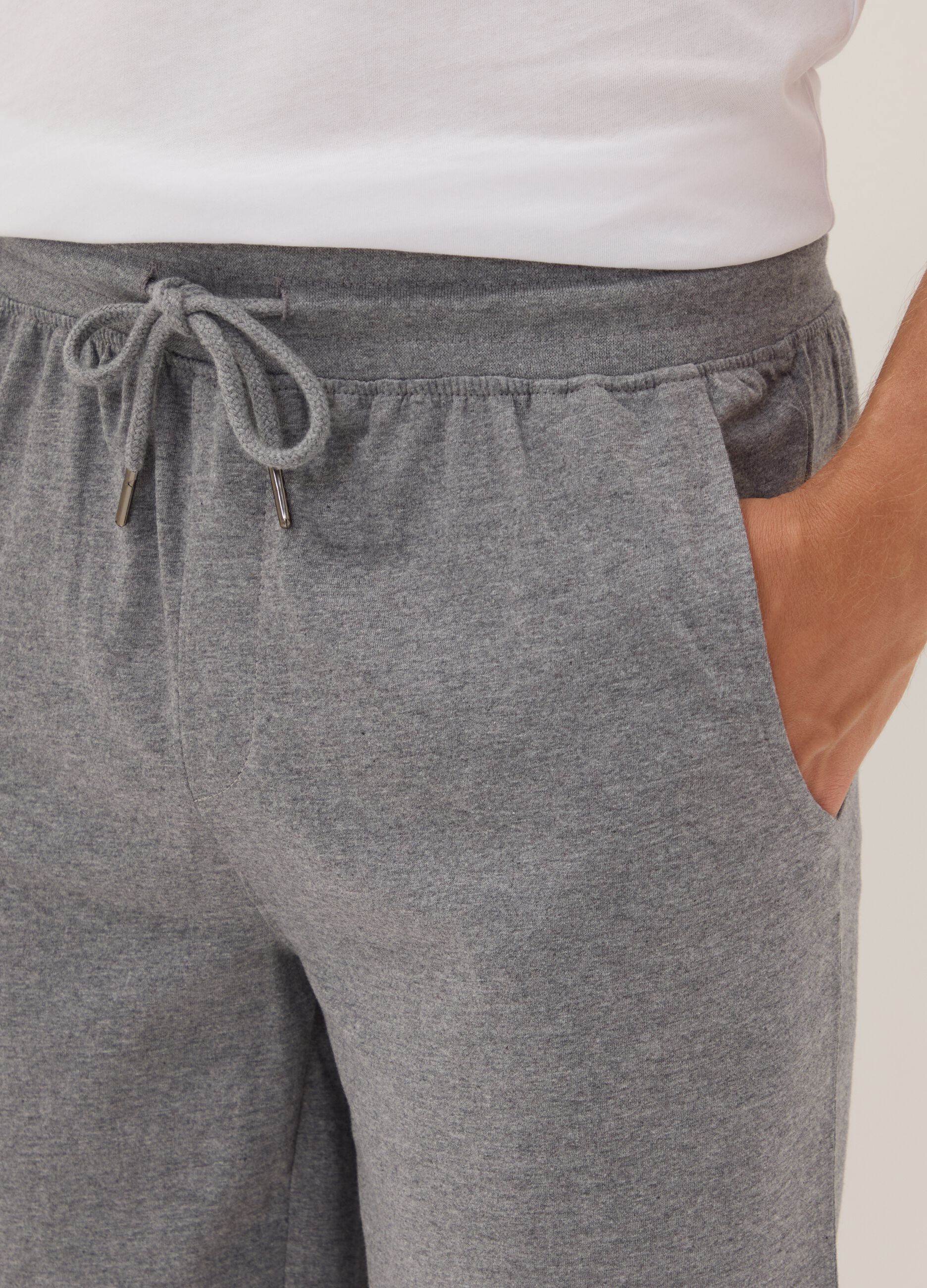 Pantaloncini pigiama grigi in cotone organico