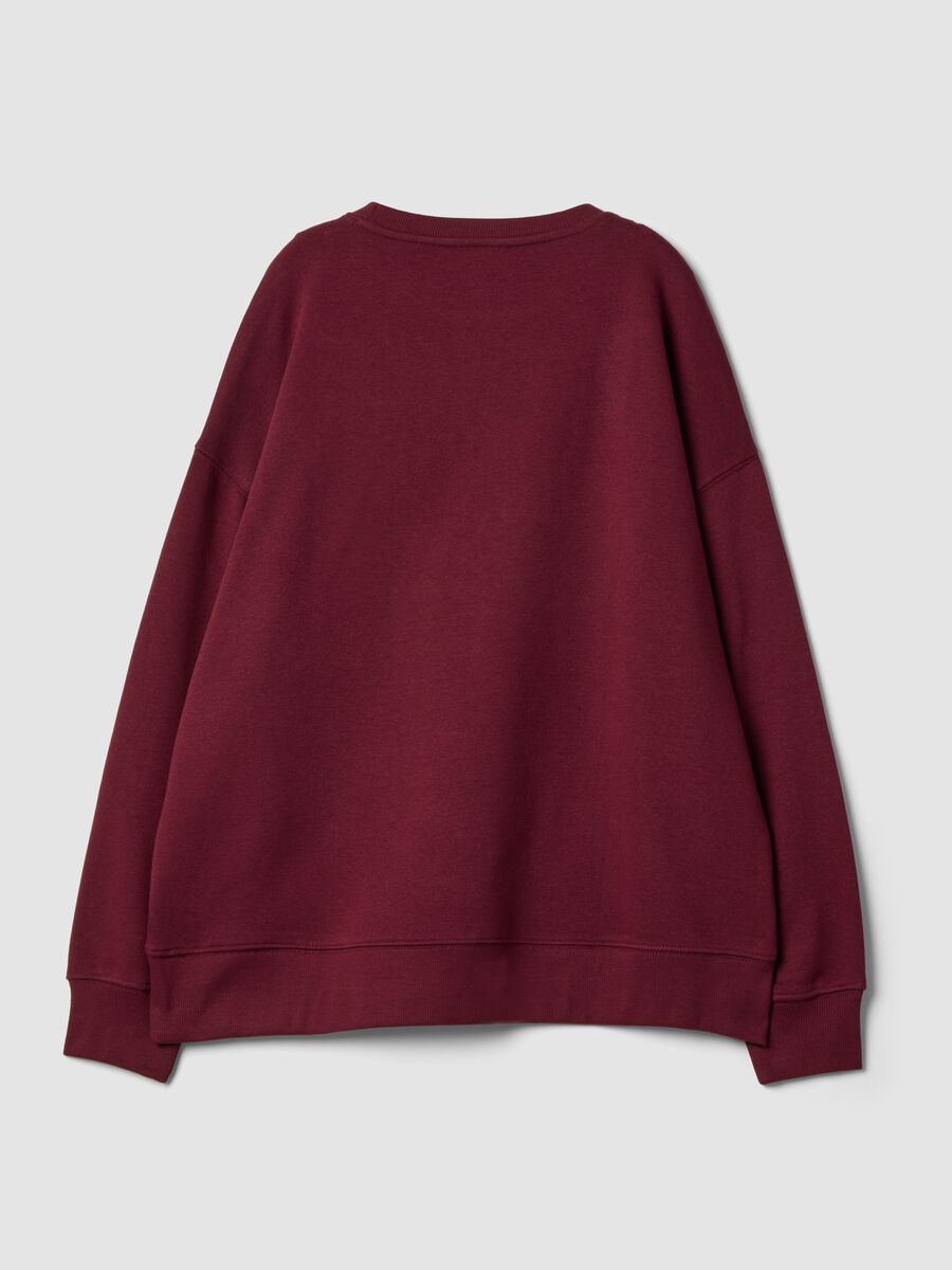 Felpa rossa in misto cotone con scritta Tokyo_2