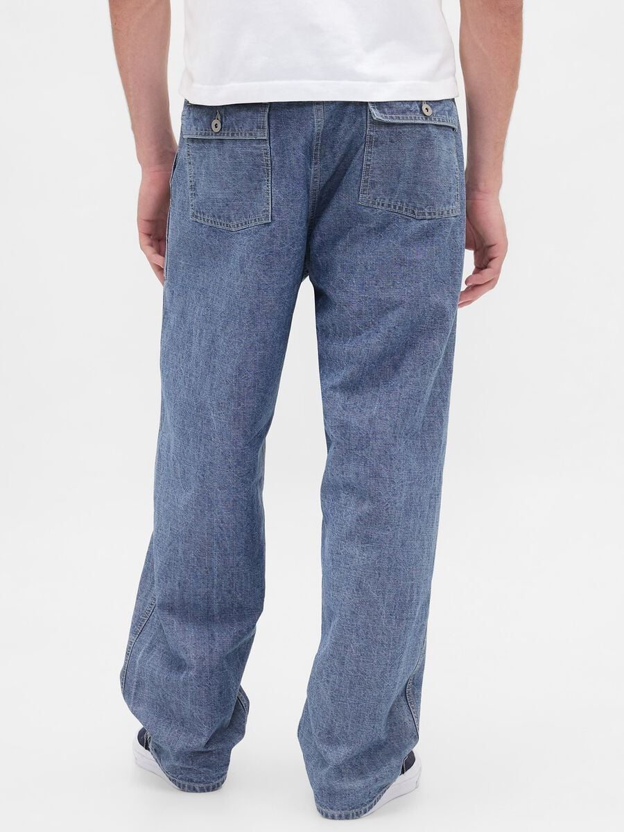 Regular Fit Blue Denim Trousers_2